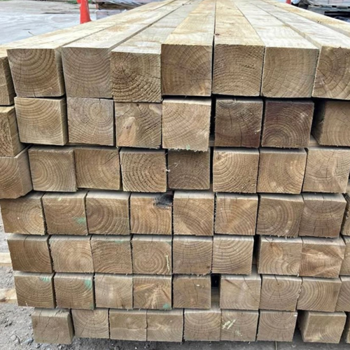 100 x 100 x 3m Brown Pressure Treated Fence Post - Slightly Faded