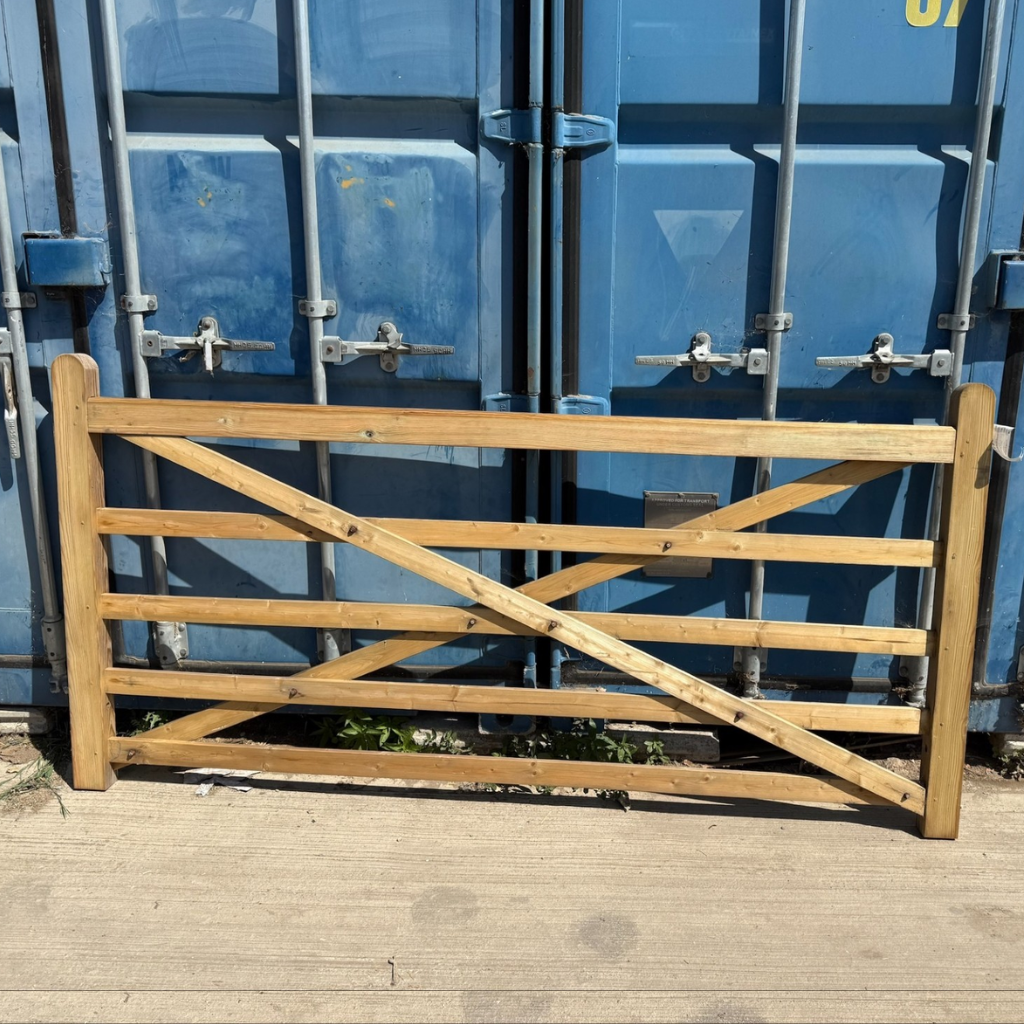 5 Bar Timber Field Gate 2.4m (8ft) - Slightly Faded