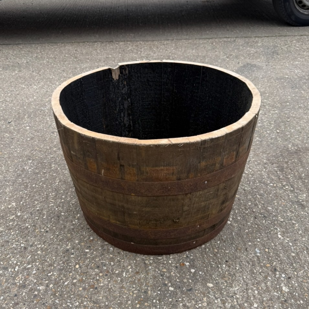 Oak Whiskey Barrel Planter