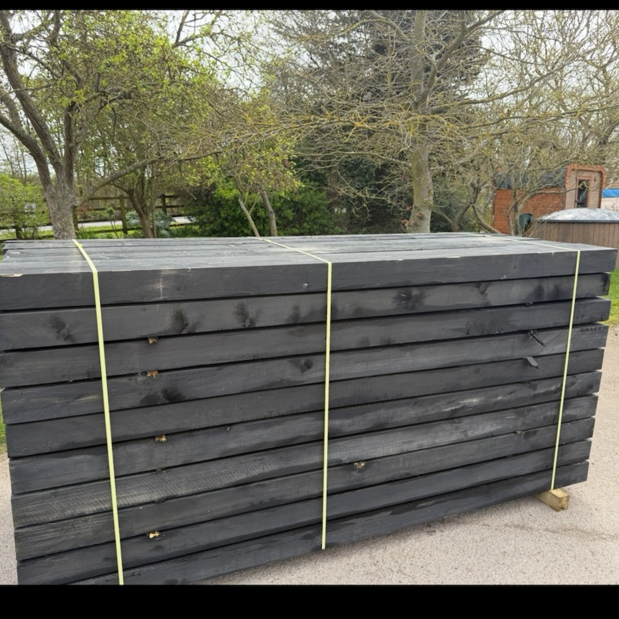 100 x 200 x 2.4m Black Treated Sleepers