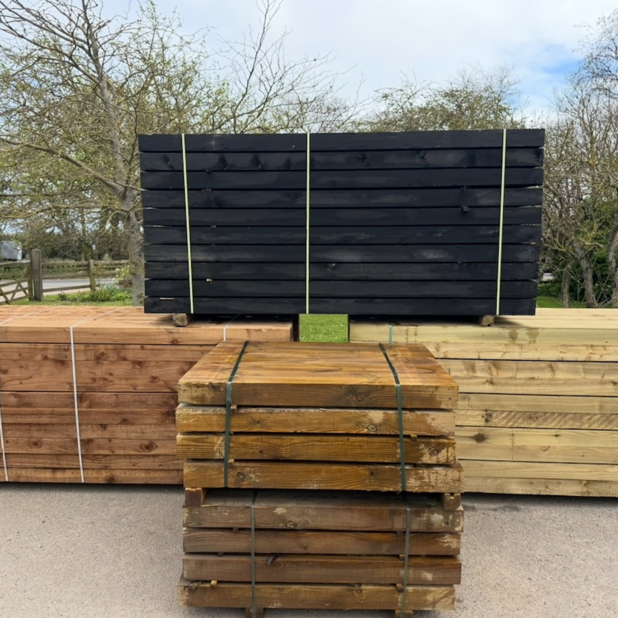 100 x 200 x 2.4m Black Treated Sleepers