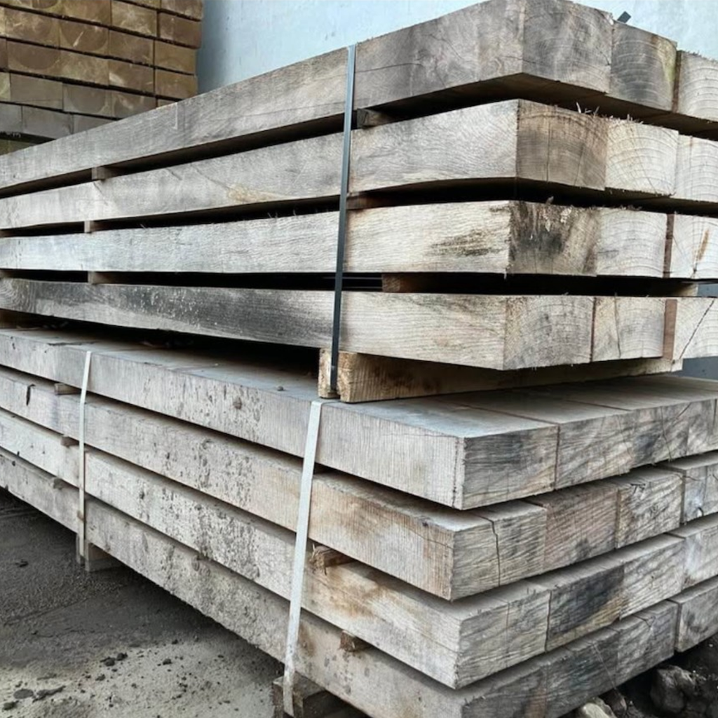 100 x 200 x 2.4m Oak Sleepers — Slightly Faded | Limited Stock