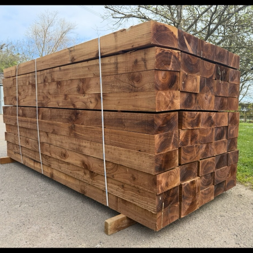 100 x 200 x 2.4m Brown Pressure Treated Sleepers