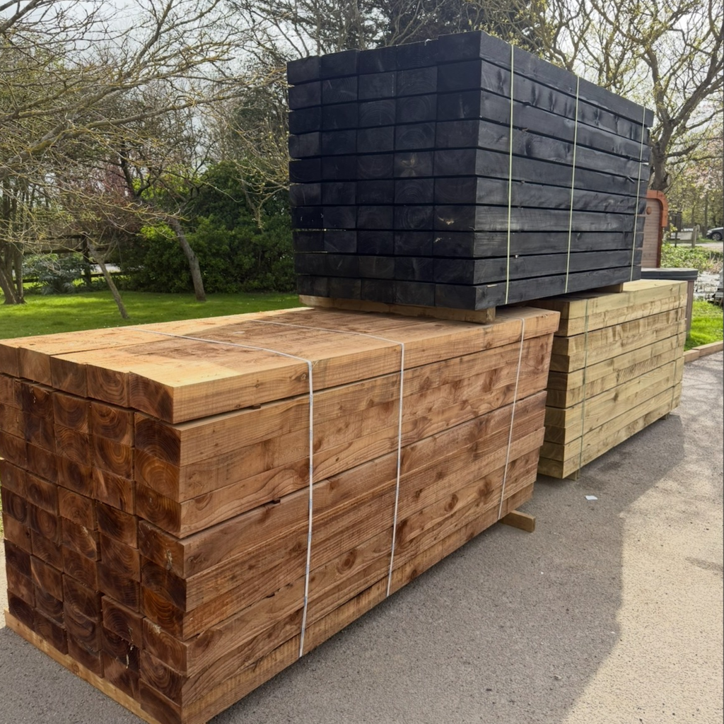 100 x 200 x 2.4m Brown Pressure Treated Sleepers
