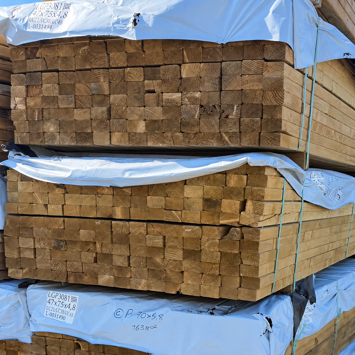 47 x 75 x 4.8 m B grade treated timber